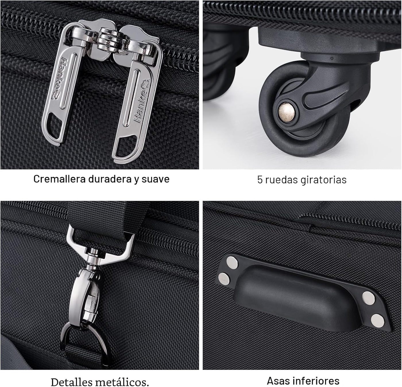 Maletas Hanke con ruedas, bolsa de viaje expandible y plegable, mal...