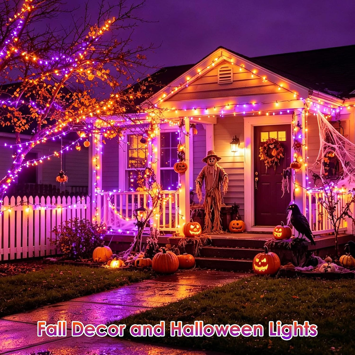 Luces de Navidad de Halloween que cambian de color inteligente 132...