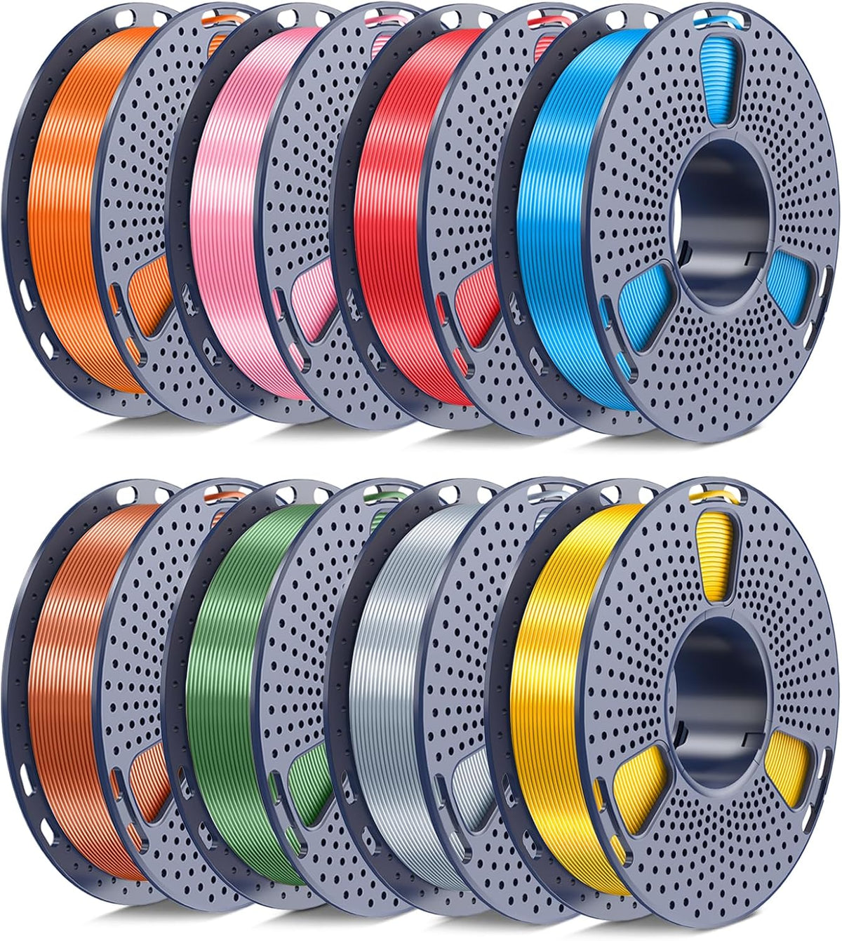 SUNLU Silk PLA+ Filamento de 0.07 in, paquete de carrete de 8.82 oz...