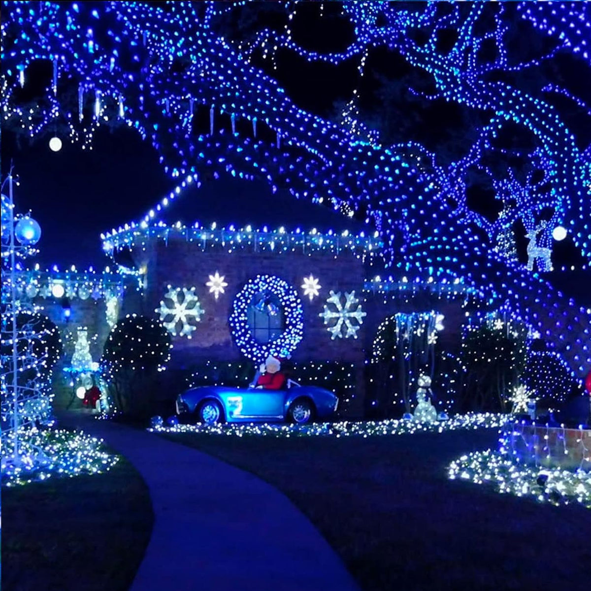 TW SHINE - Luces de Navidad azules, 1000 luces LED de 328 pies de N...