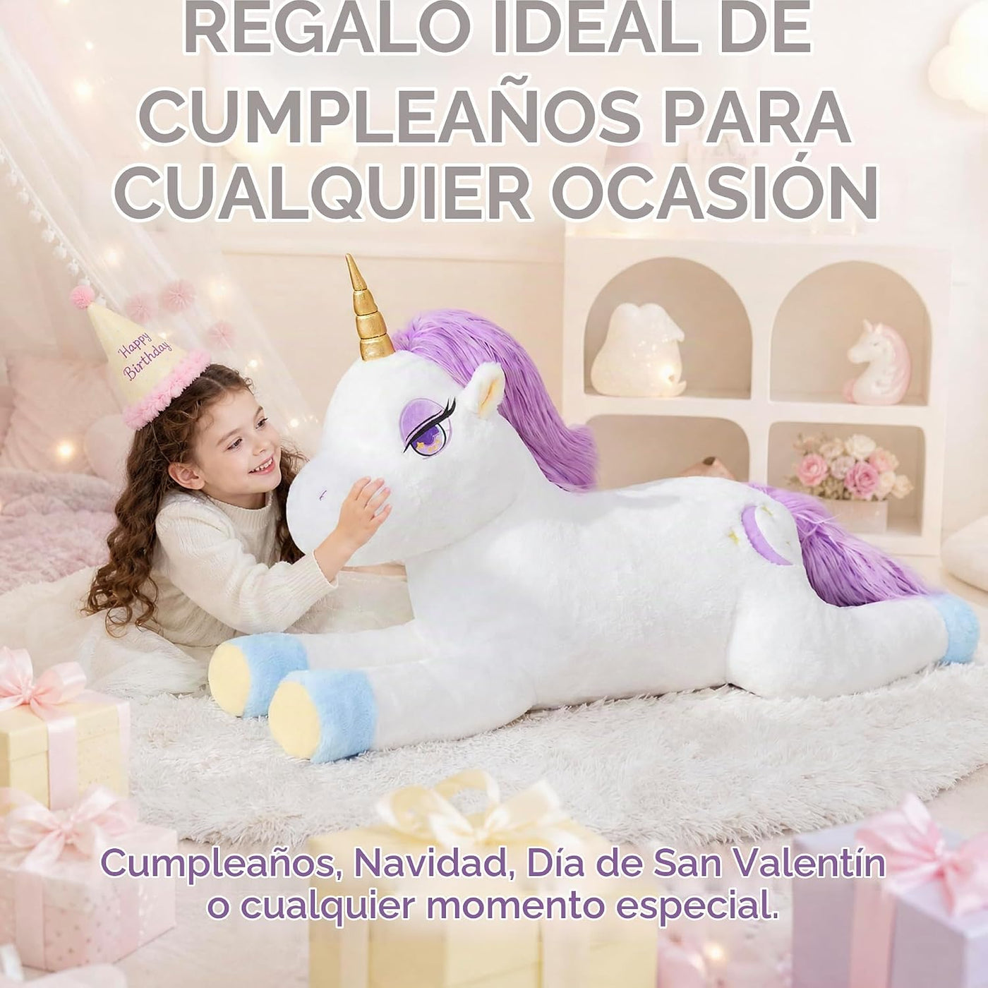 IKASA Animal de peluche gigante de unicornio suave, juguetes grande...