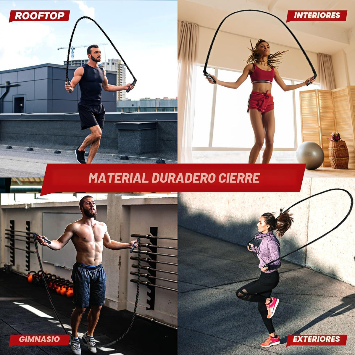 HPYGN Cuerda de saltar, cuerda de saltar pesada para hombres y muje...