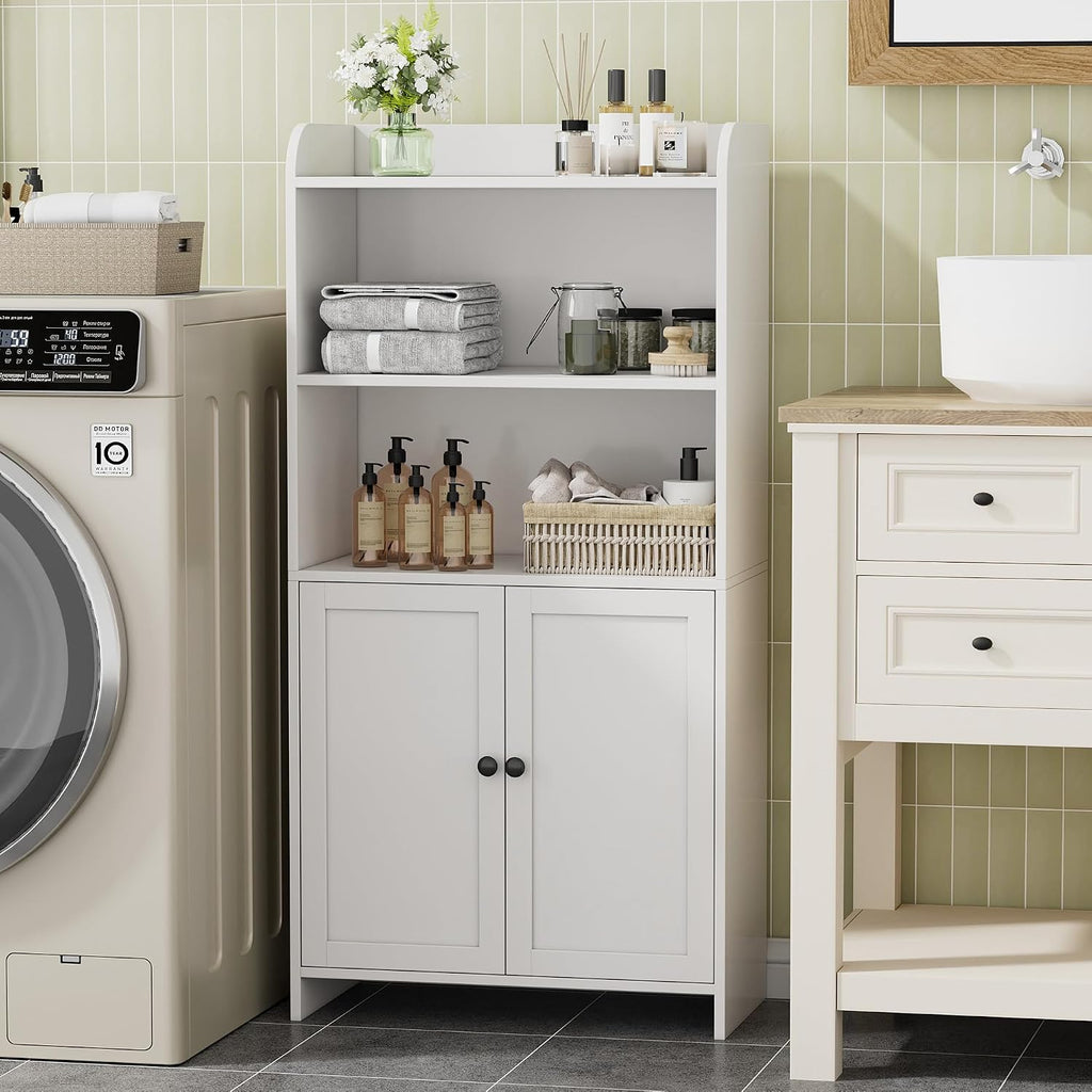 Homhedy Armario de almacenamiento de baño pequeño, almacenamiento i...