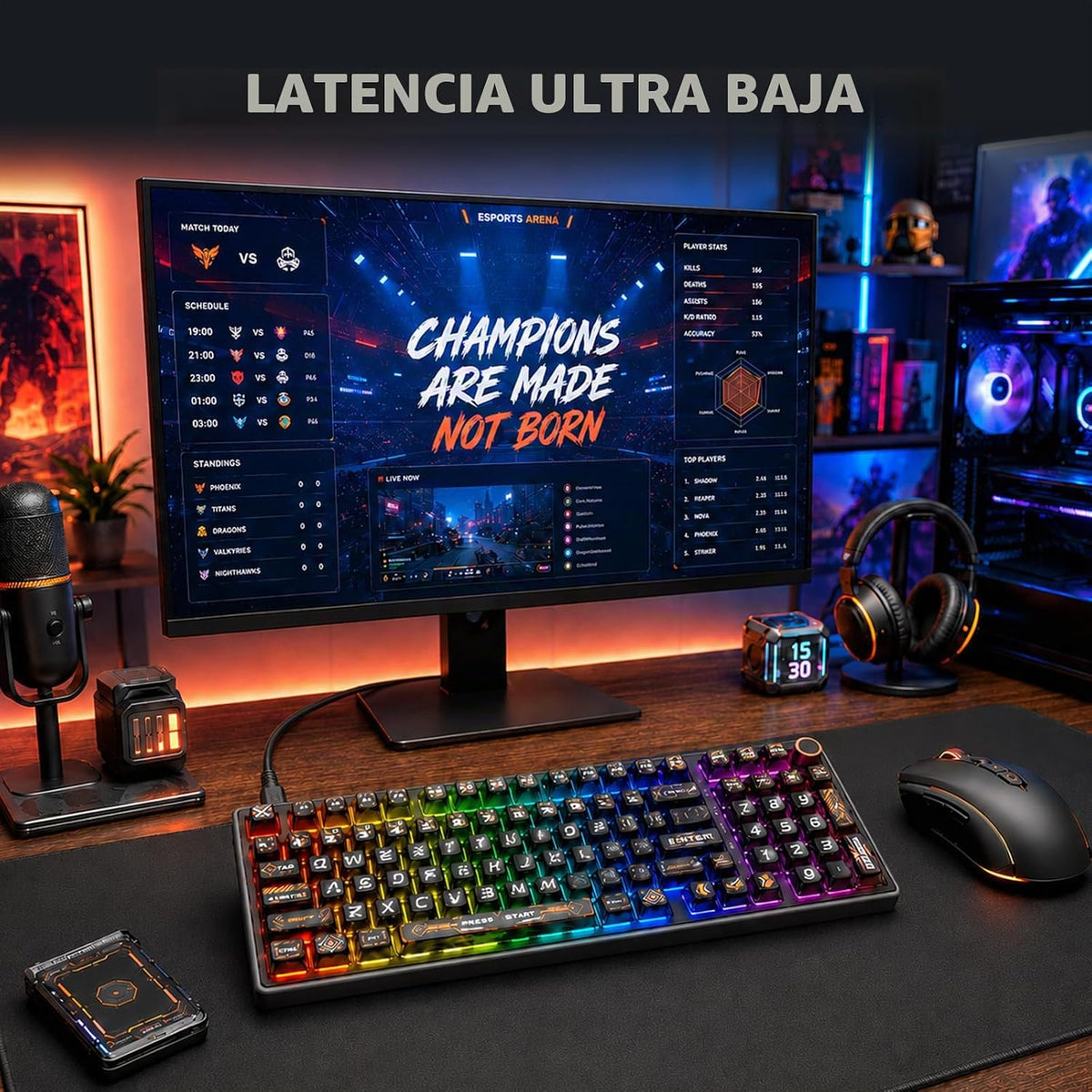 RK ROYAL KLUDGE R98 Pro Teclado mecánico con cable, teclado RGB par...