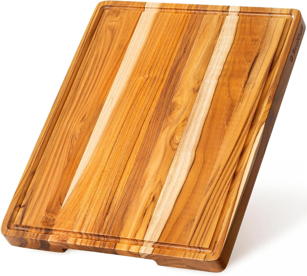 RealGulf Tabla de cortar de teca de 17 x 13, bloque de cortar de ma...