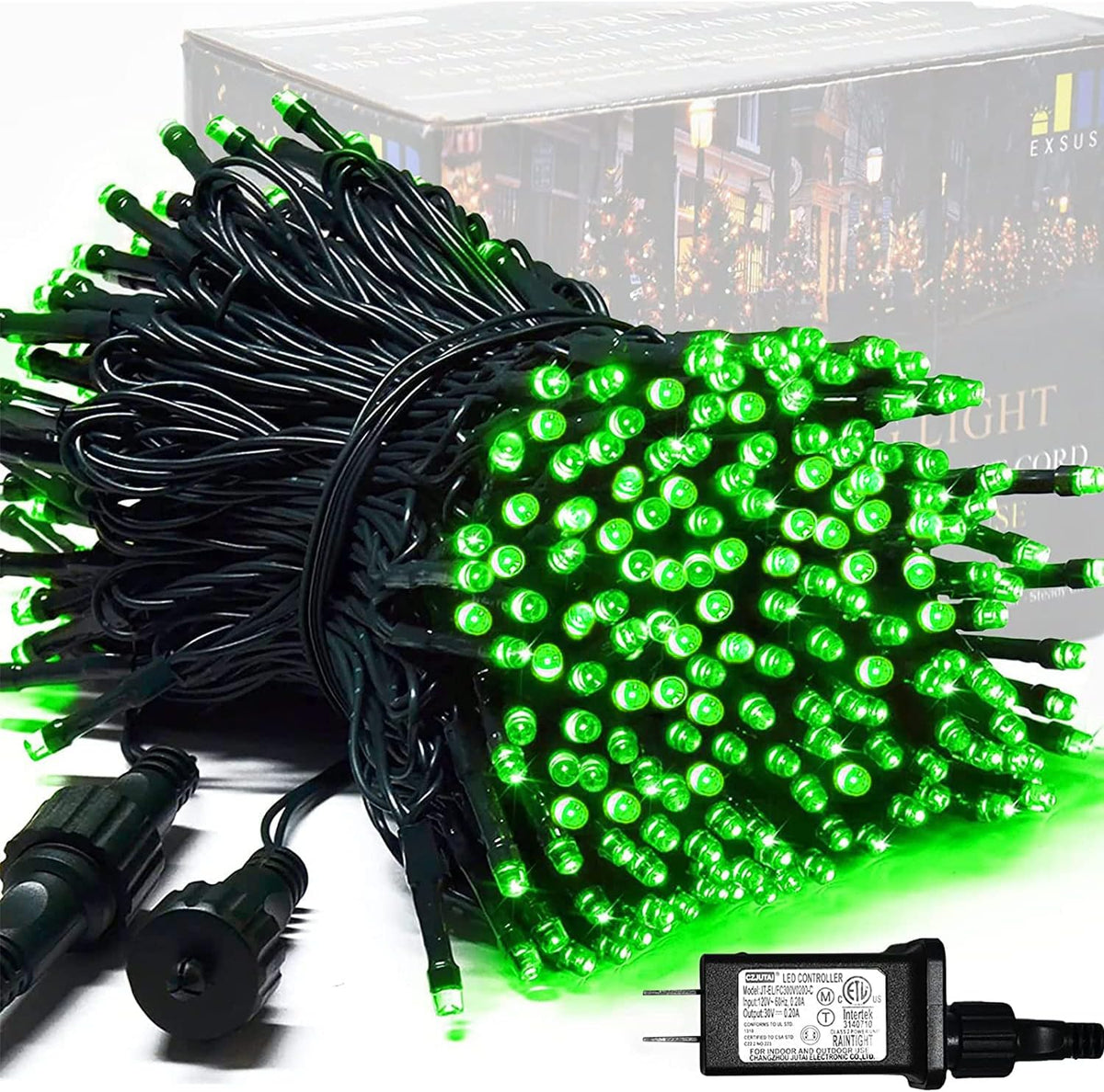 JMEXSUSS 250 luces LED de Navidad verdes, luces de Halloween de 91....