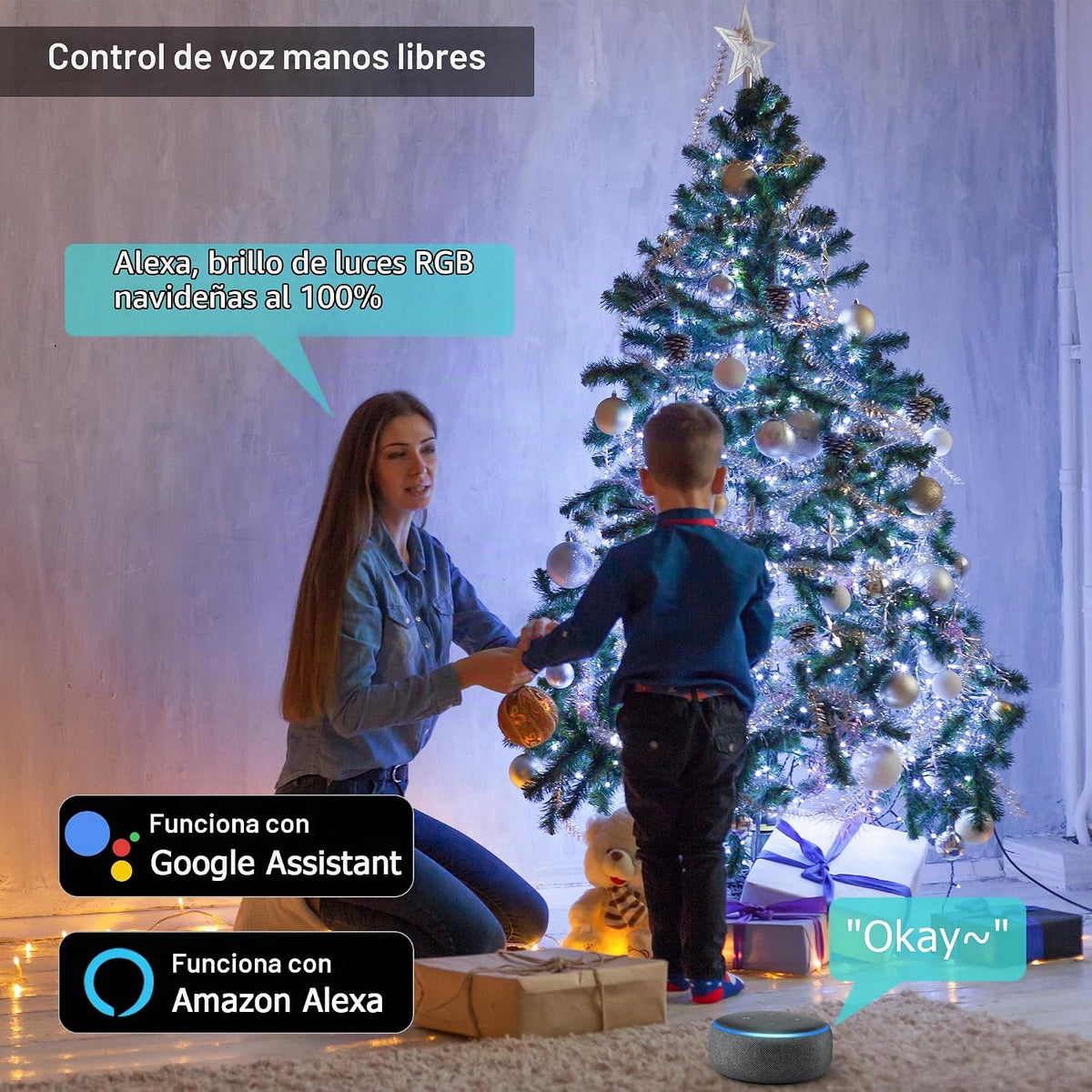 Brizled 600 luces LED inteligentes RGB que cambian de color con cab...