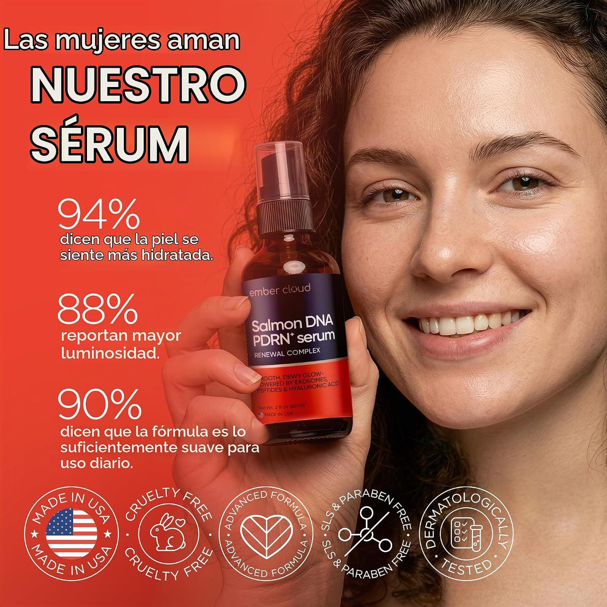 Ember Cloud Salmon DNA PDRN Suero, Ácido Hialurónico, Péptidos, Exo...
