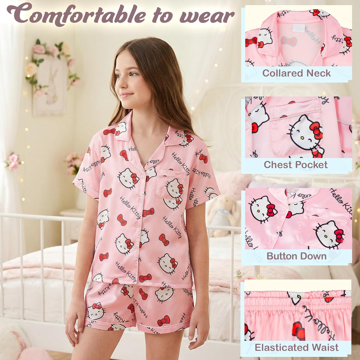 Get Trend Hello Kitty | Kuromi | Pusheen - Conjunto de pijama para...