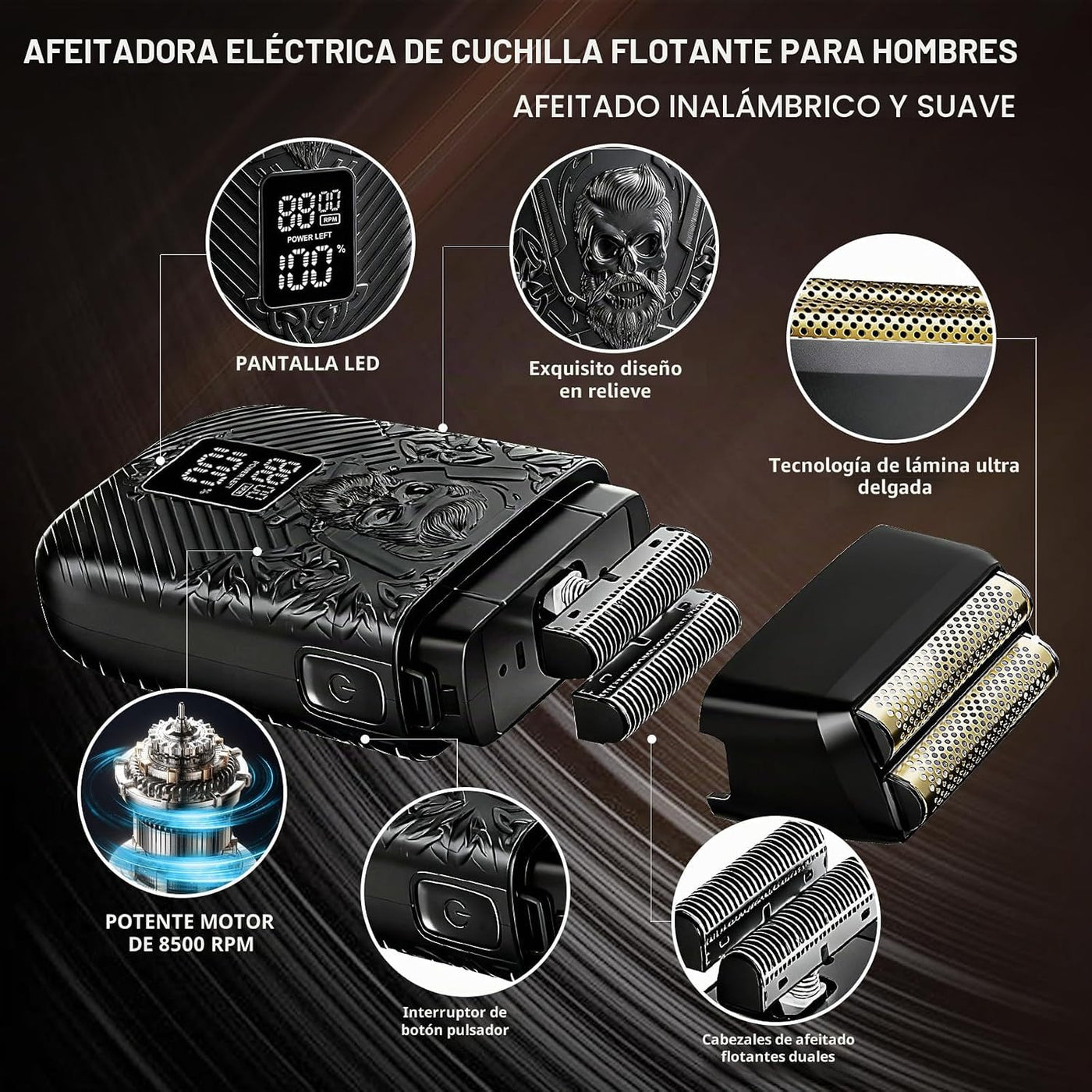 BESTBOMG Kit y juegos de cortapelos y recortadores de barba y afeit...