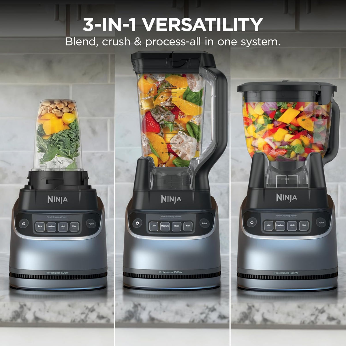 Ninja UltraCrush Pro Sistema de cocina, 1500 W, licuadora de 72 onz...