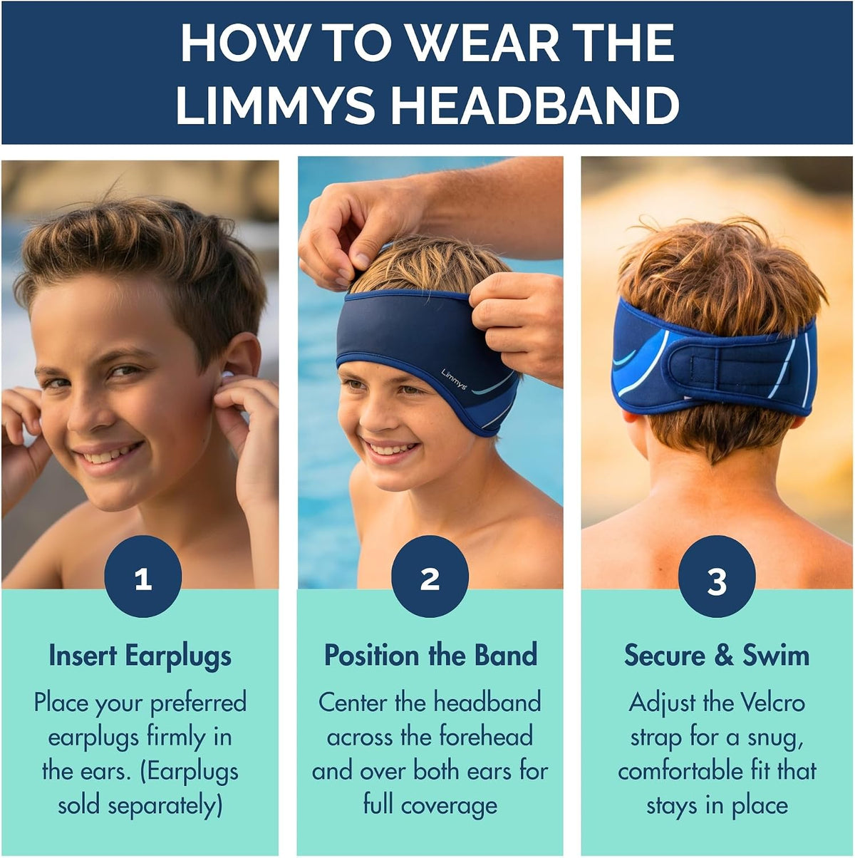 Limmys Diadema de natación para niños y adultos \u2013 Protección a...