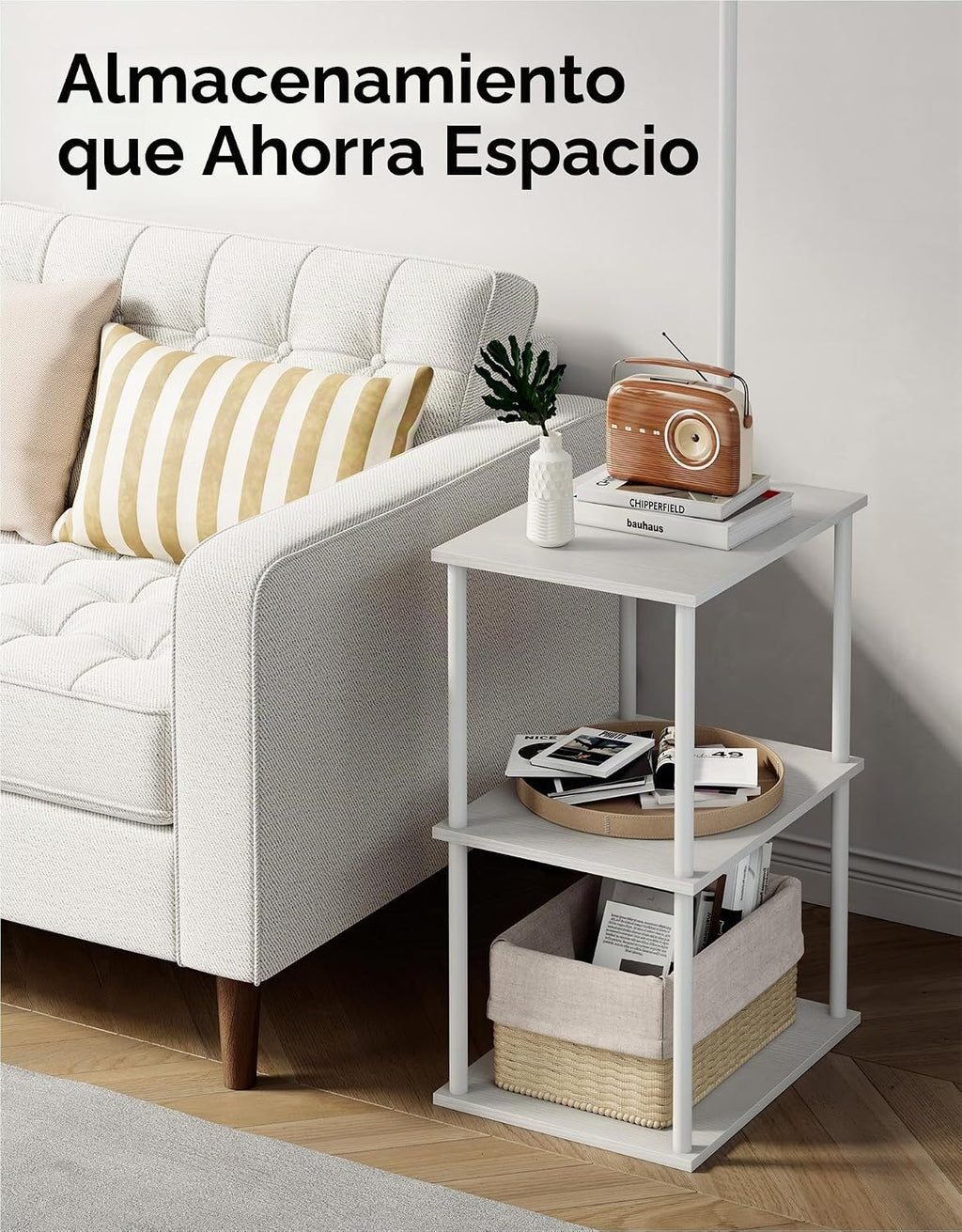 PARTPHONER Lámpara de pie con mesa, mesita de noche con lámpara, me...