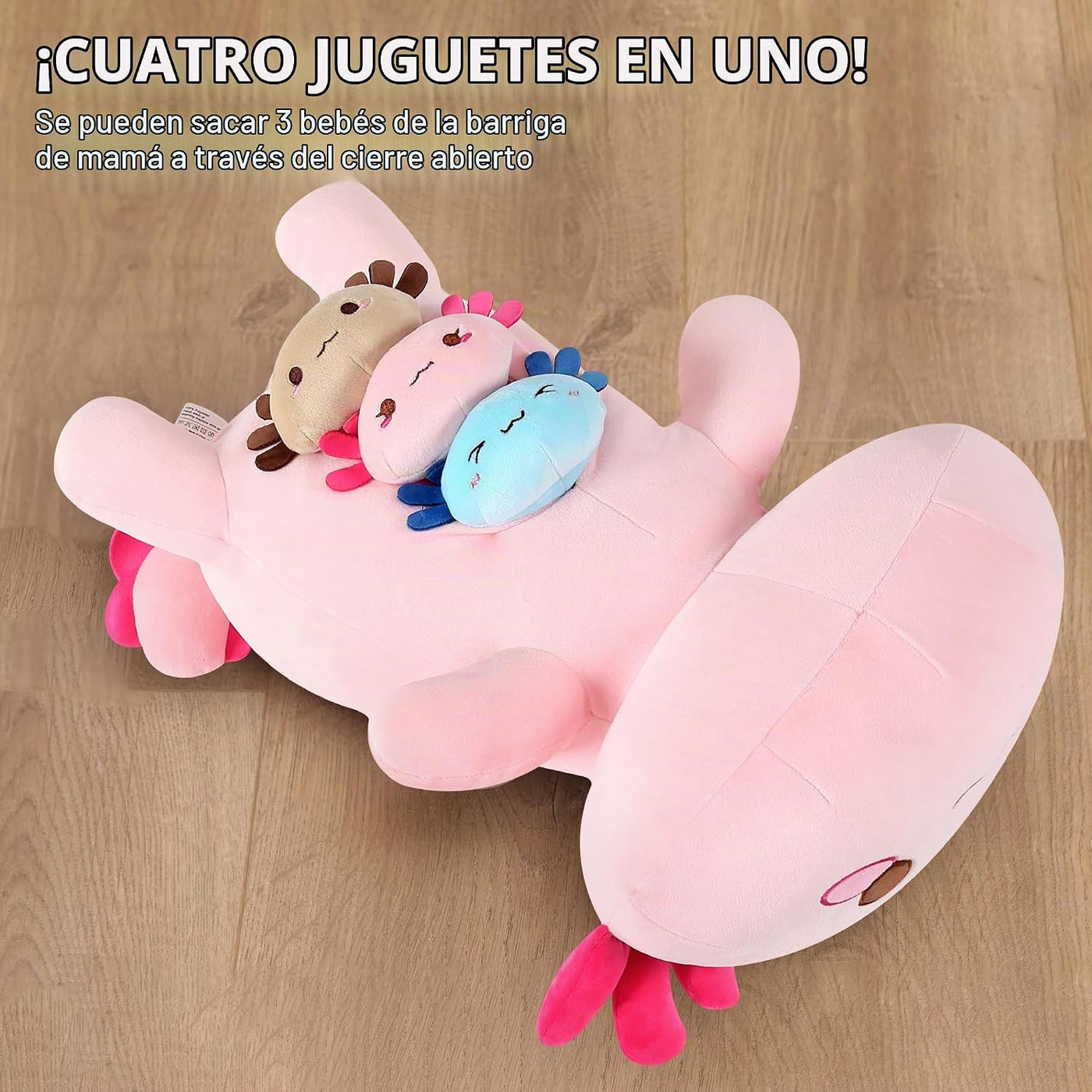 Onsoyours Animal de Peluche de Axolotl Mamá de 50 cm con 3 Peluches...