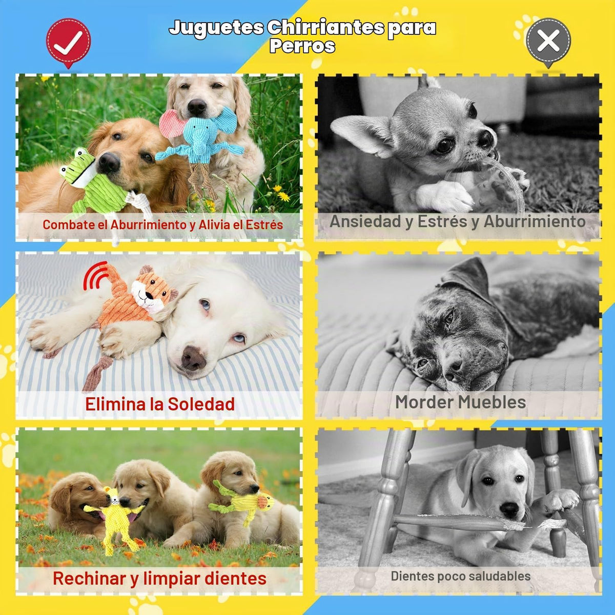 MRSOHRET - Juguetes chirriantes para perros, juguetes masticables d...