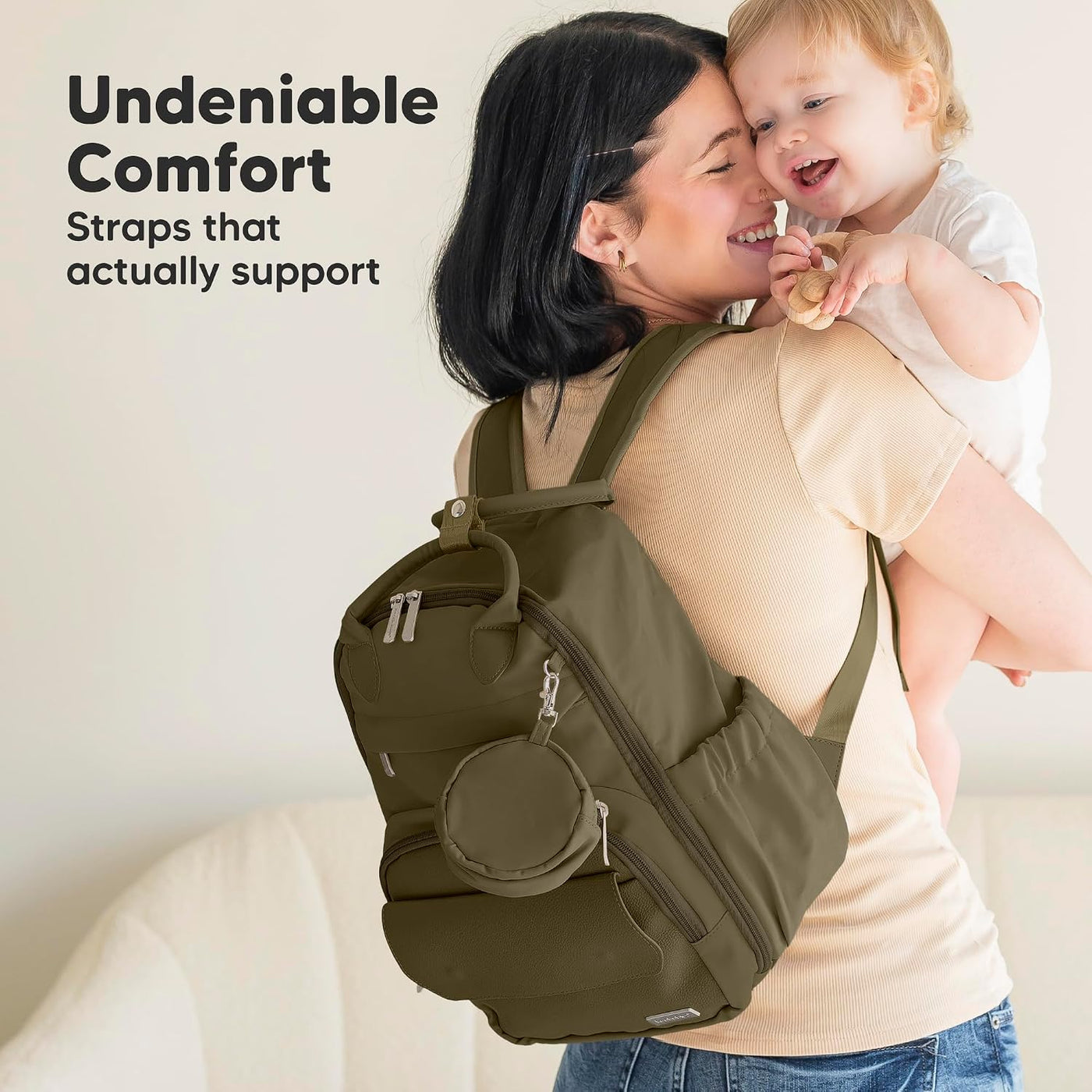 KeaBabies Mochila para pañales, mochilas de viaje para pañales (oli...