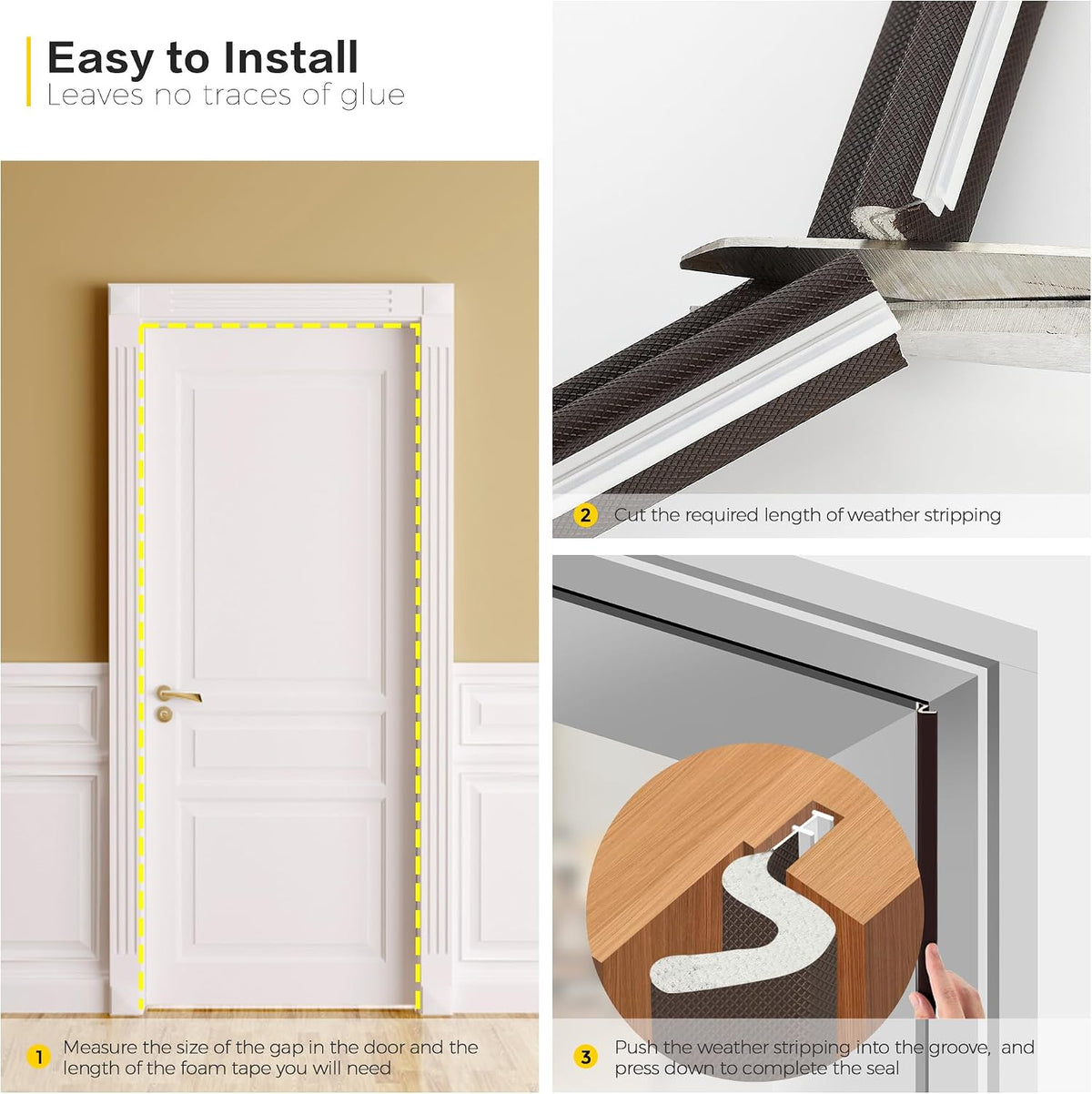 Cinta de espuma adhesiva para puerta, tira de sellado insonorizada,...
