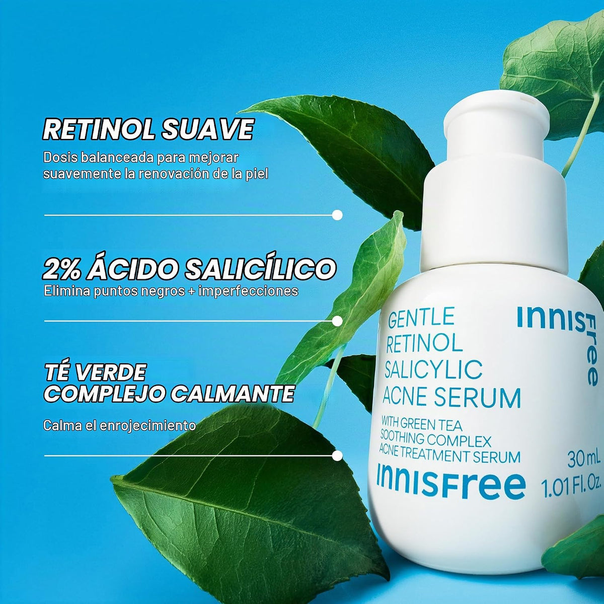 innisfree Suero para acné salicílico suave con retinol | Tratamient...