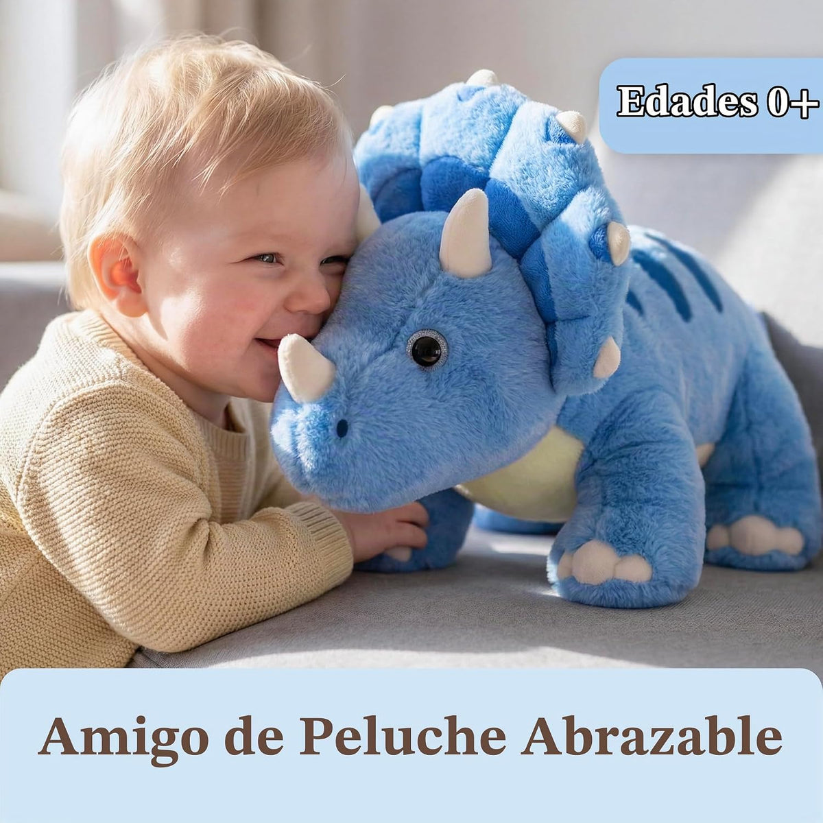 IKASA Peluche de dinosaurio Triceratops grande de 18 pulgadas, jugu...