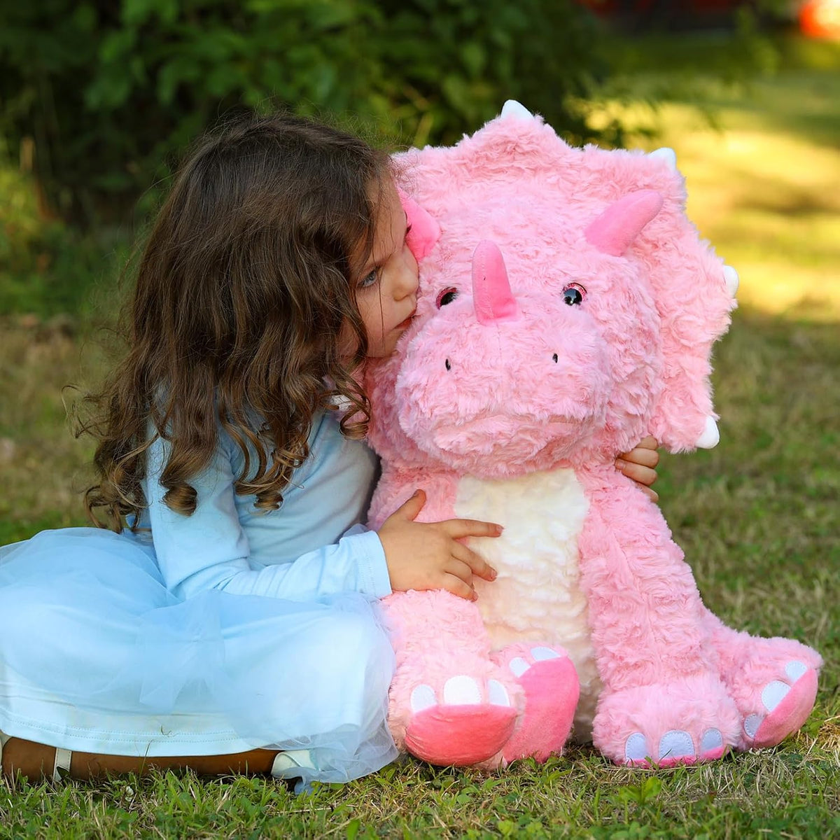 Tezituor Animales de peluche grandes de dinosaurio rosa, 24 pulgada...