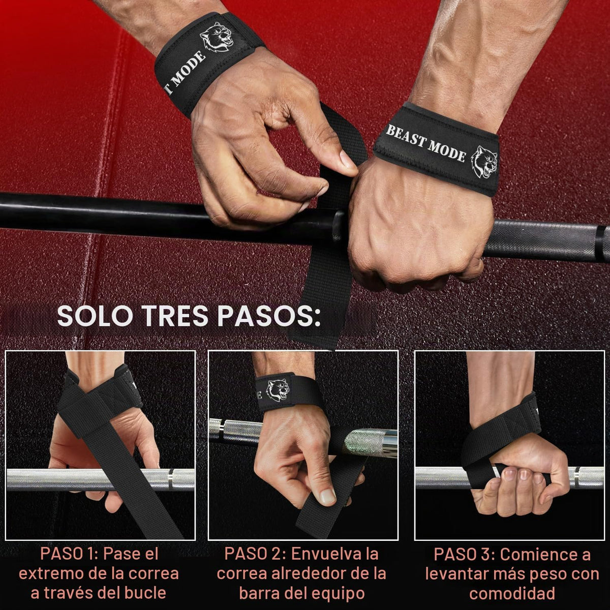 TECEUM Correas de levantamiento para levantamiento de pesas, gimnas...