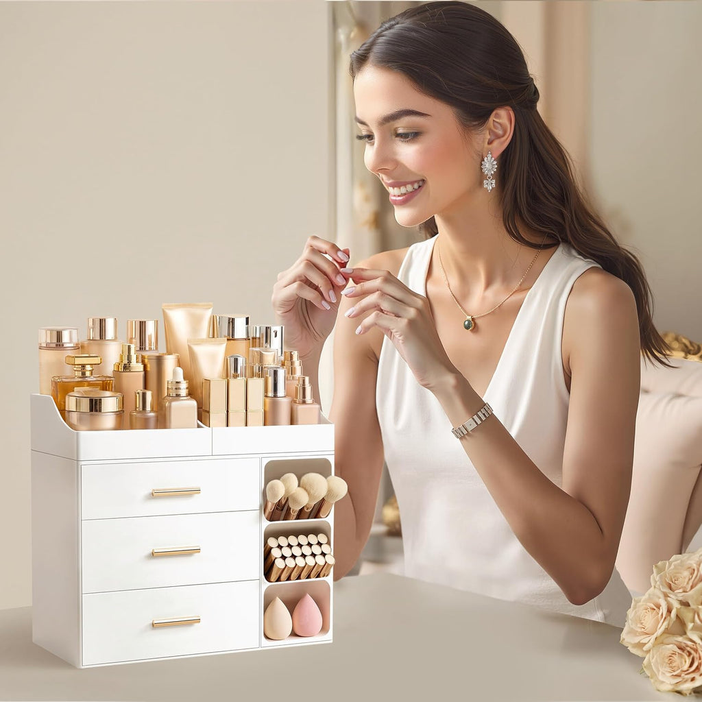 HBlife Organizador de maquillaje para encimera con soporte para cep...