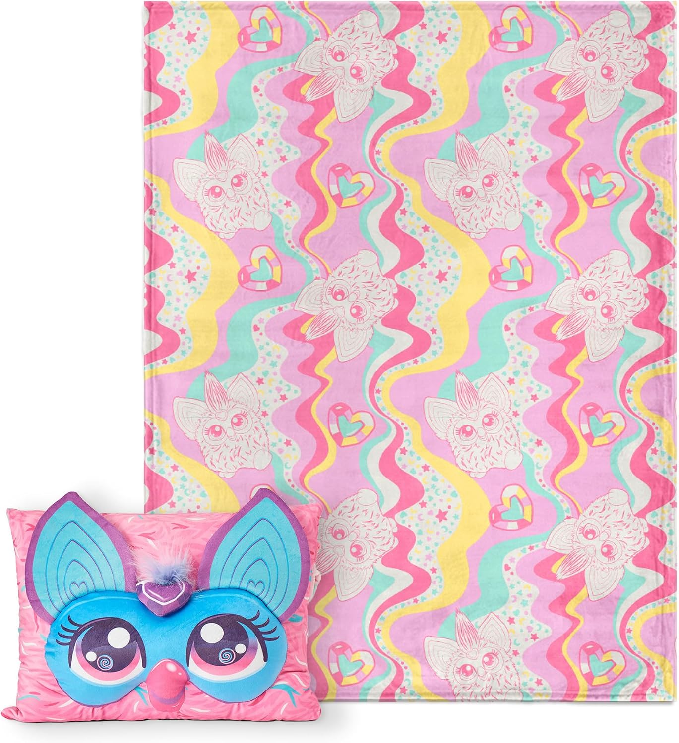 Northwest Furby Manta Tipo Throw Furby Rosa Ondulada Silk Touch de...