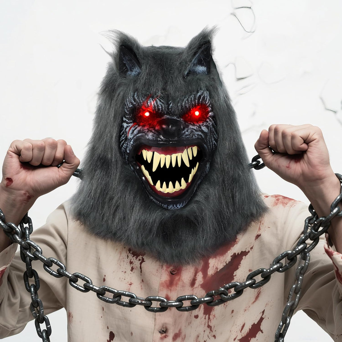 Spooktacular Creations Máscara LED de hombre lobo de Halloween con...