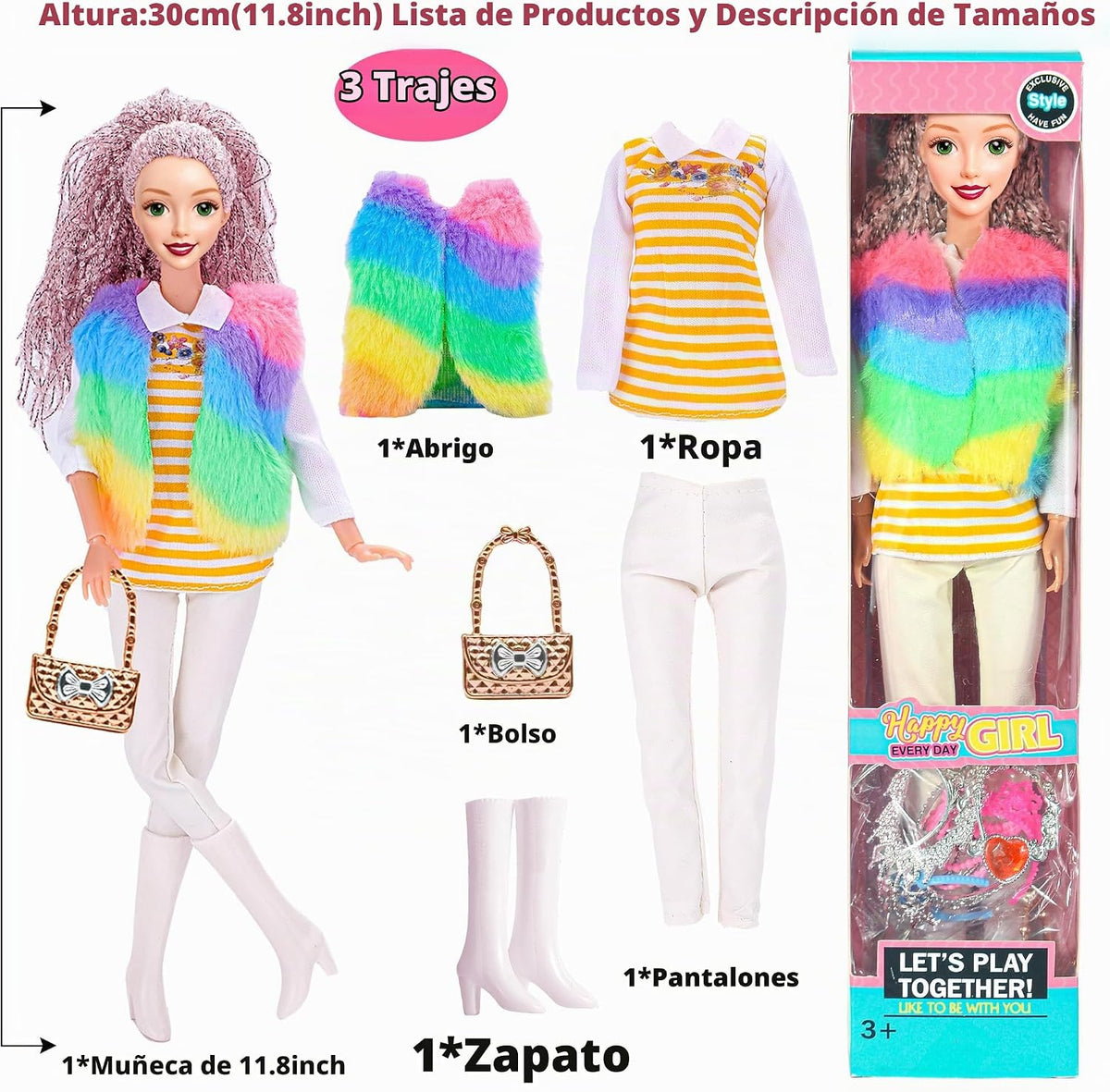iBayda - Juego de 6 muñecas American Toy Prinecess de 11,5 pulgadas...