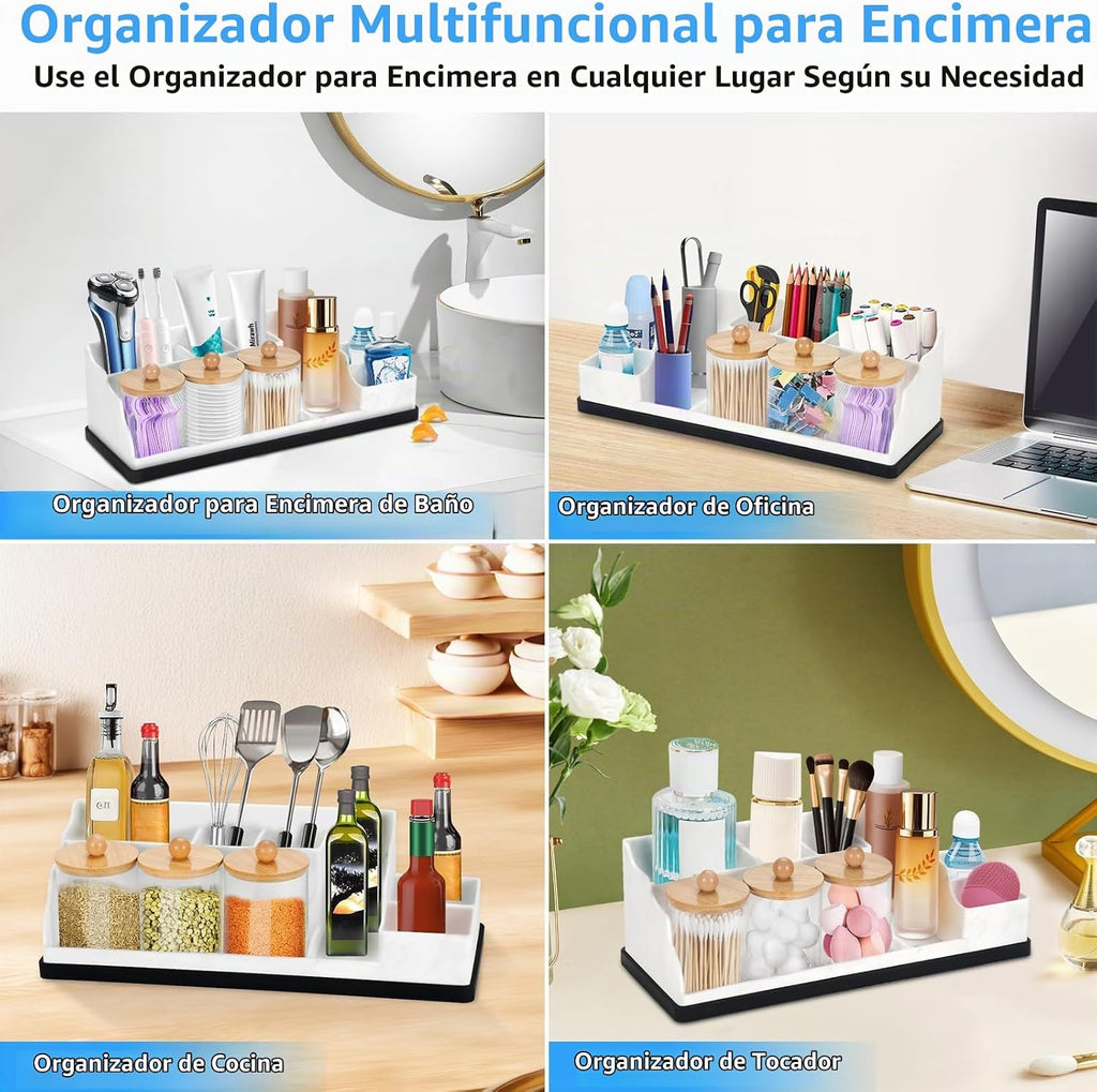 Organizador de Baño para Encimera, Portacepillos de Dientes de Sili...