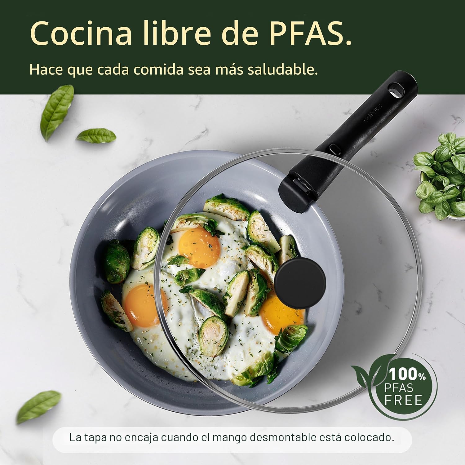 CAROTE Juego de utensilios de cocina de cerámica con mango desmonta...
