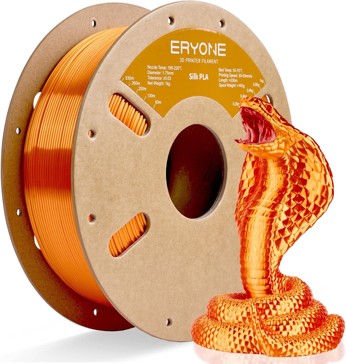 ERYONE Filamento PLA de seda para impresora 3D, 0.069 in +\/- 0.001...