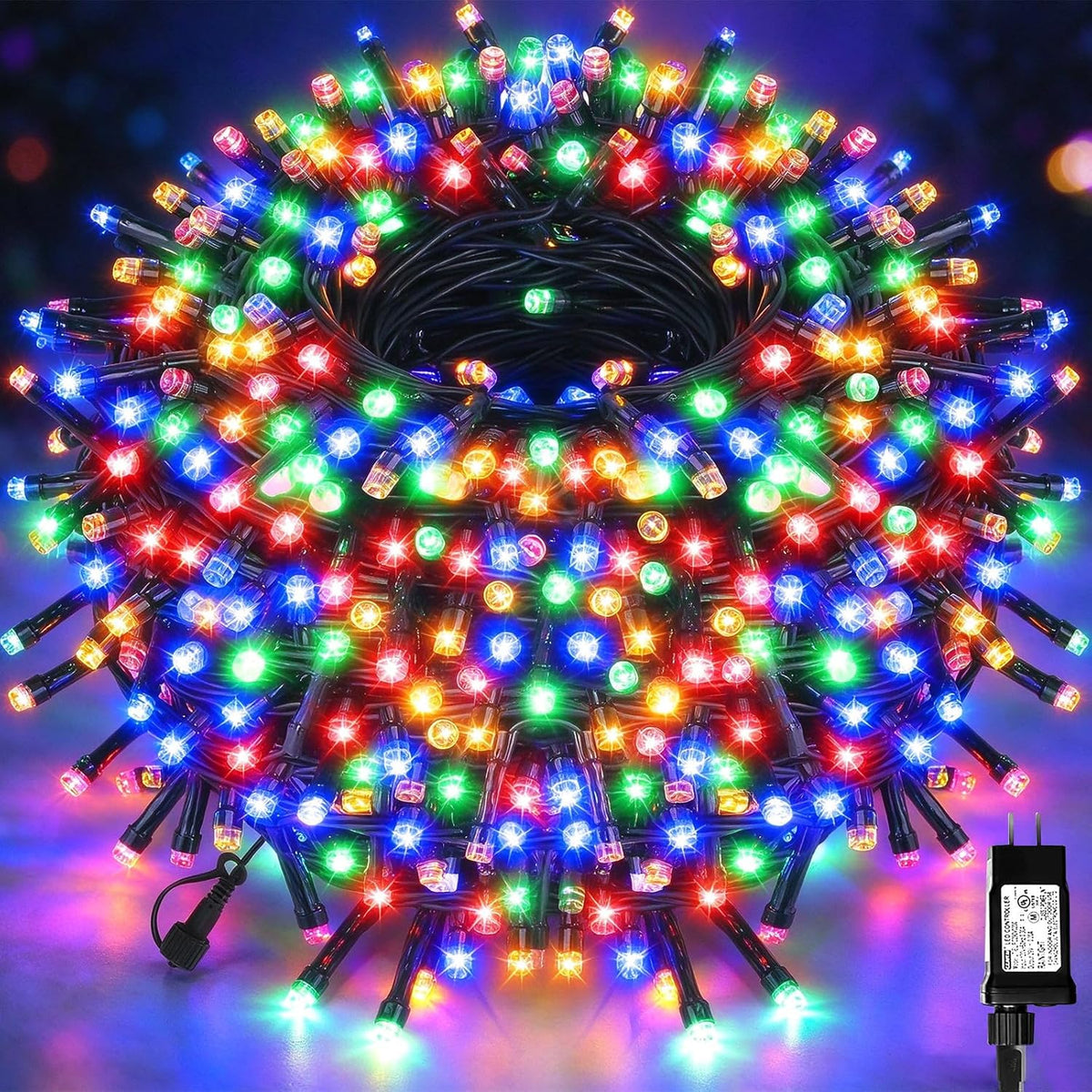 VTECHOLOGY - 300 luces LED multicolor para árbol de Navidad, luz pa...