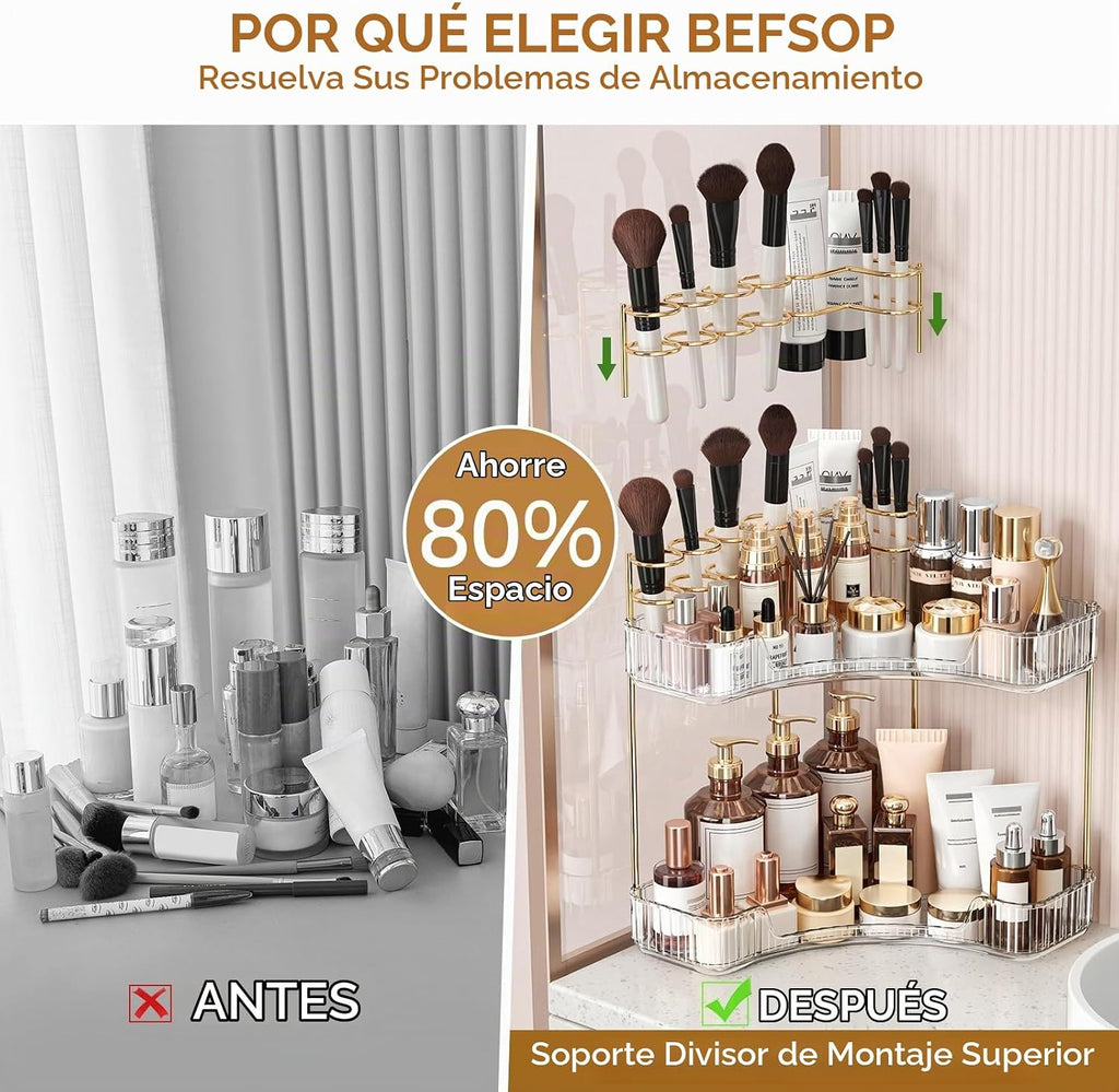 BEFSOP Organizador de esquina para mostrador de baño, organizador d...
