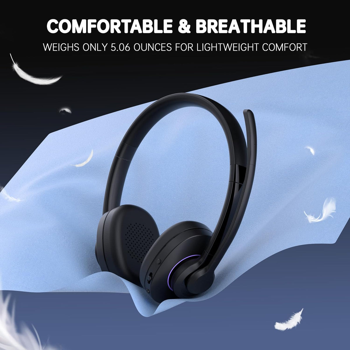 AOC Auriculares inalámbricos con micrófono para trabajo, cancelació...