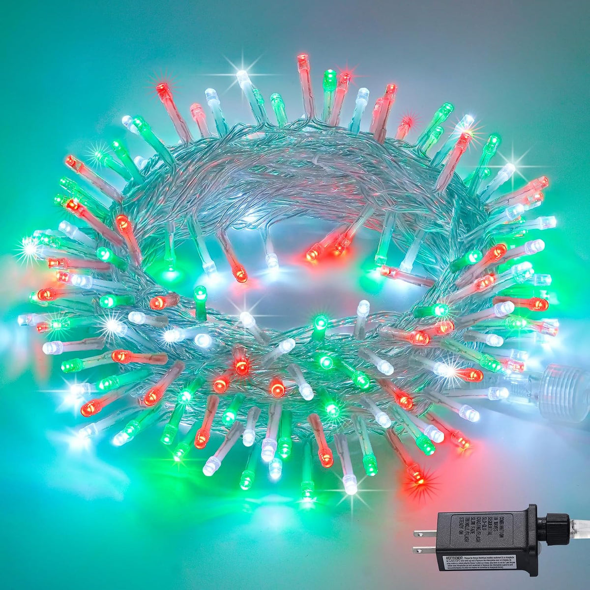 JMEXSUSS 200 luces LED de Navidad rojas, blancas y verdes para exte...