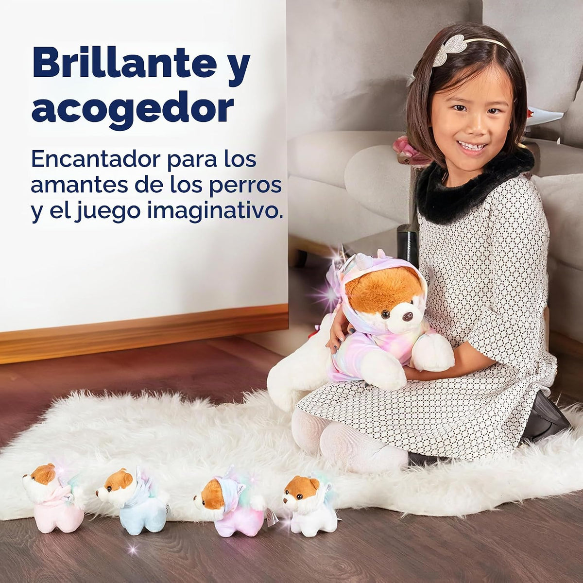 PixieCrush Animales de peluche para perros, mamá bernesa con 4 cach...