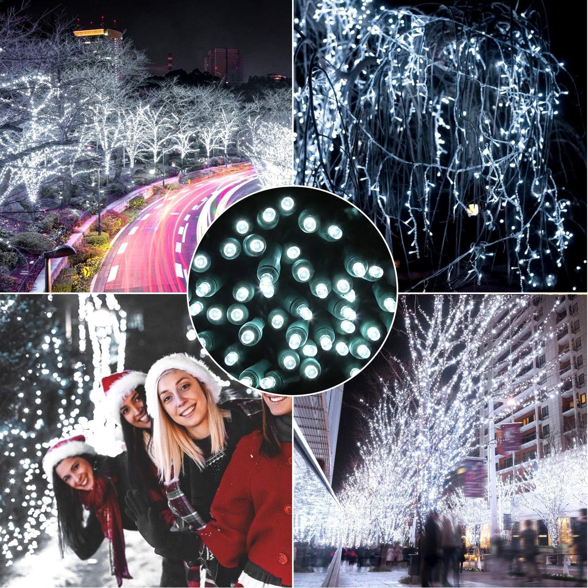 AIDDOMM 100 unidades de luces LED de Navidad blancas frías \u2013 5...