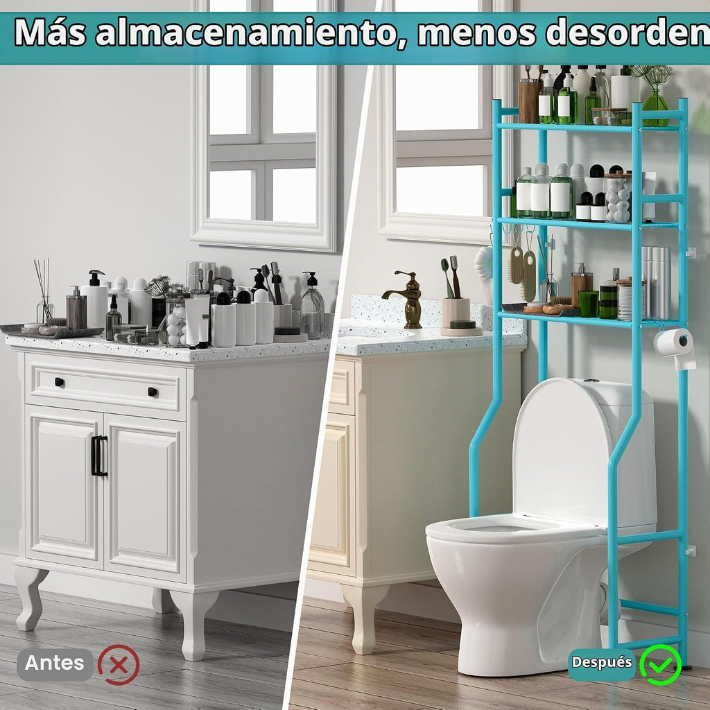 AriseWork - Almacenamiento de inodoro de 3 niveles, antipunta, 64 p...