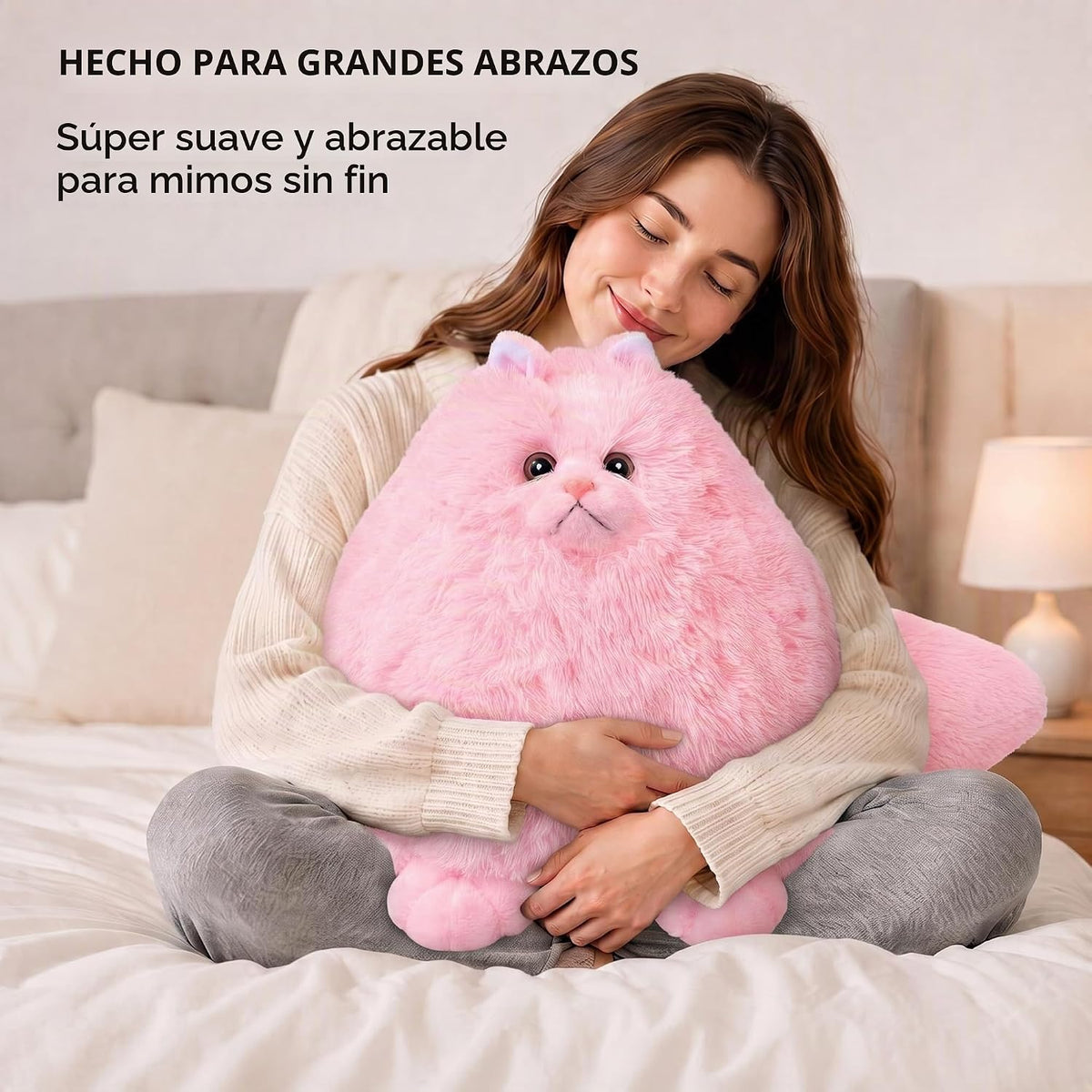 Winsterch - Gato de peluche gigante rosa, peluche grande de 20 pulg...