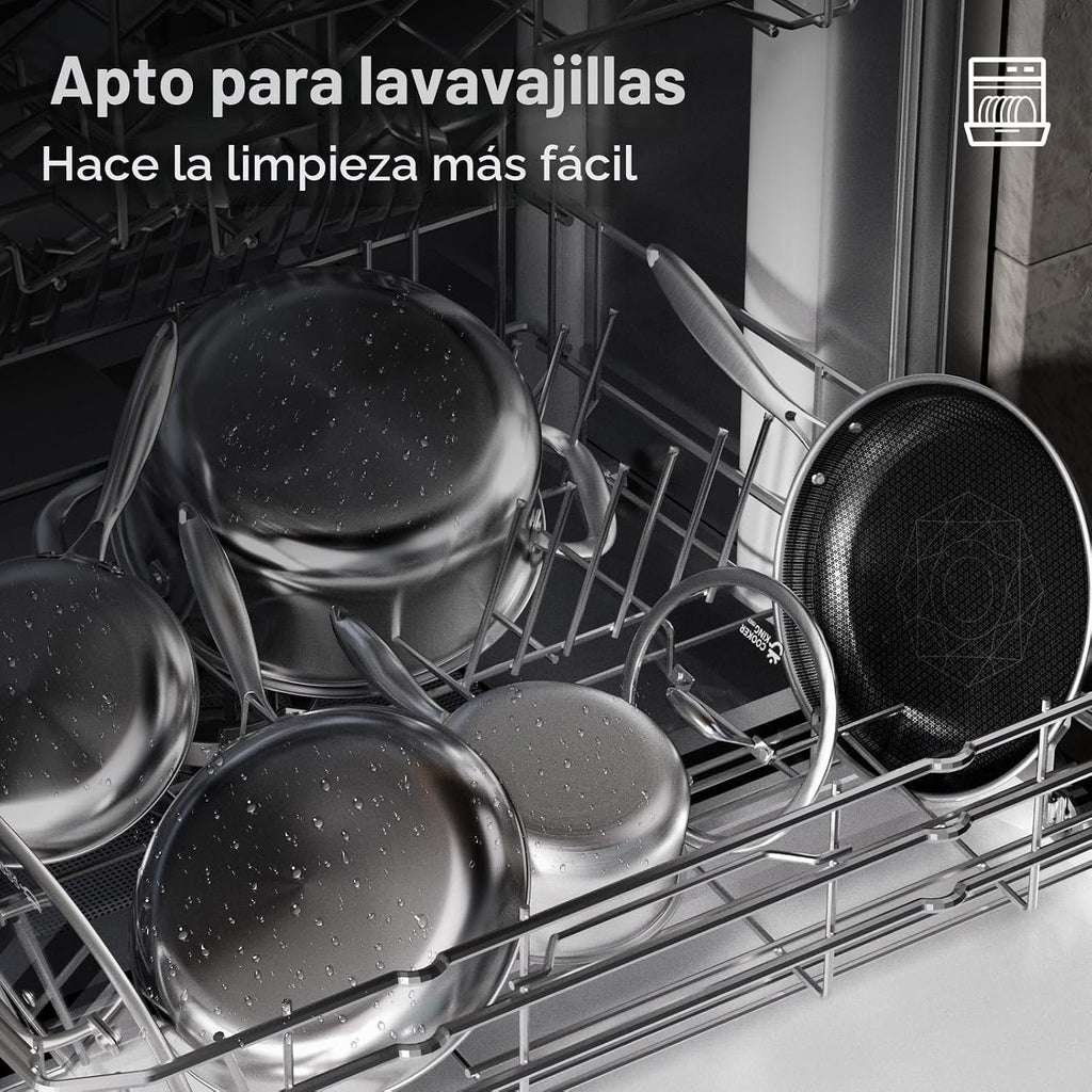 COOKER KING Juego de 7 piezas de utensilios de cocina de acero inox...