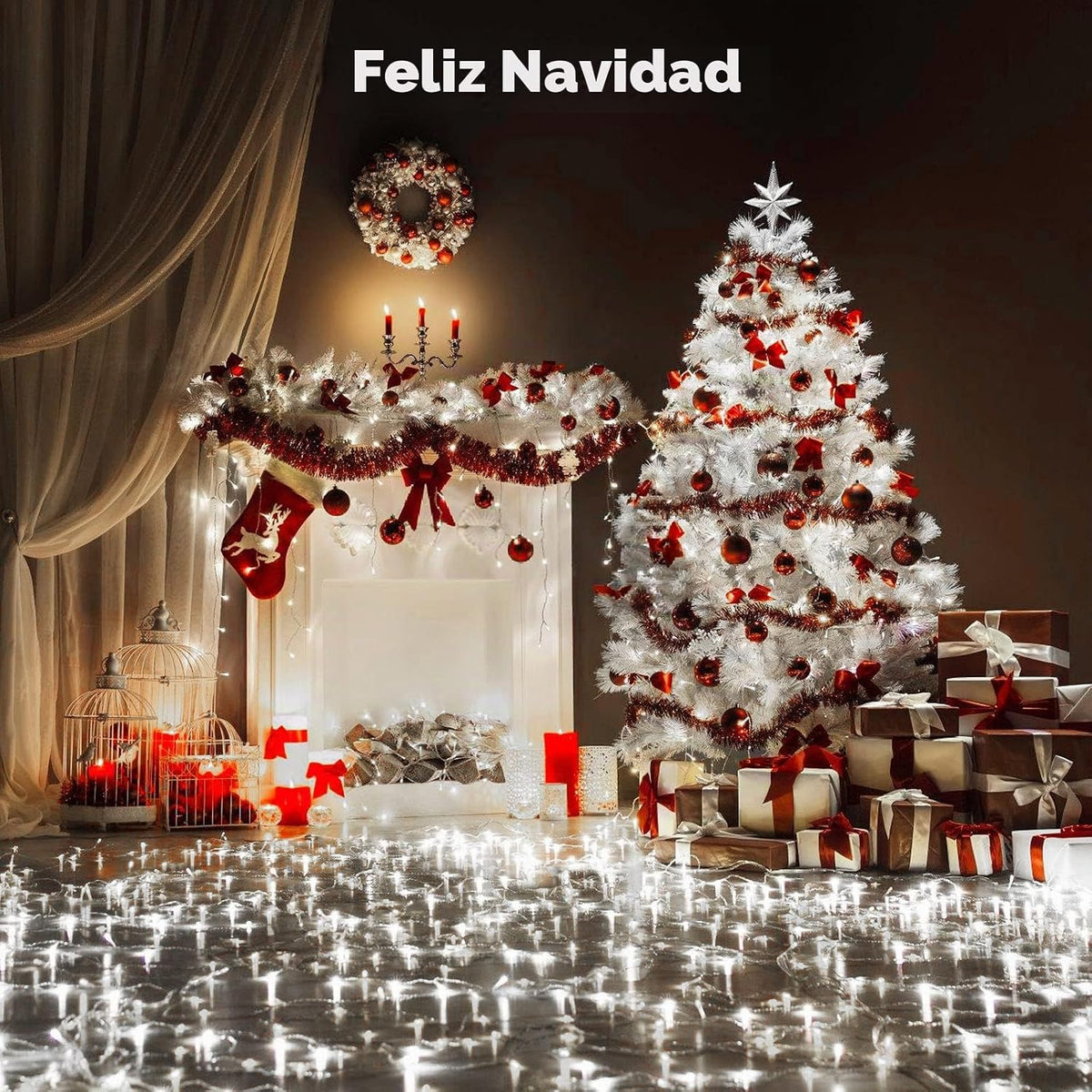 BlcTec Tira de luces de Navidad para interiores y exteriores, 300 l...