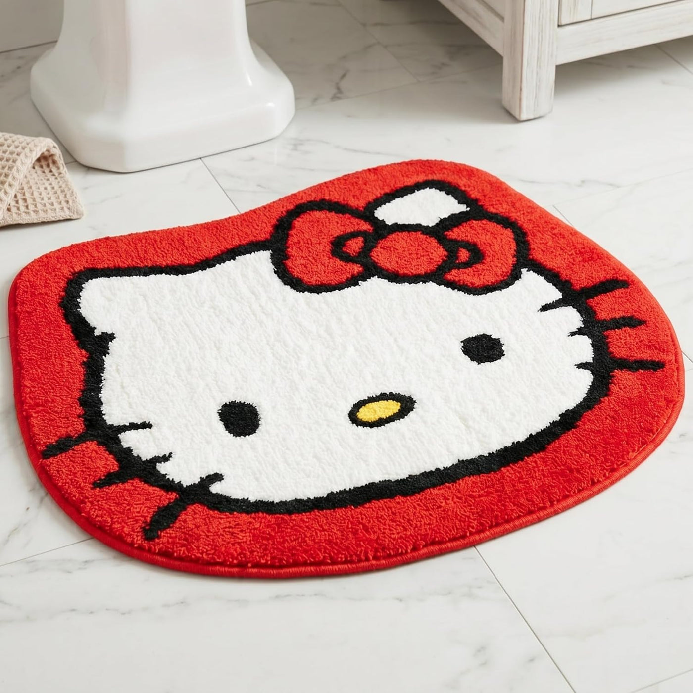 Hello Kitty - Alfombra de baño de felpa de punto de poliéster antid...