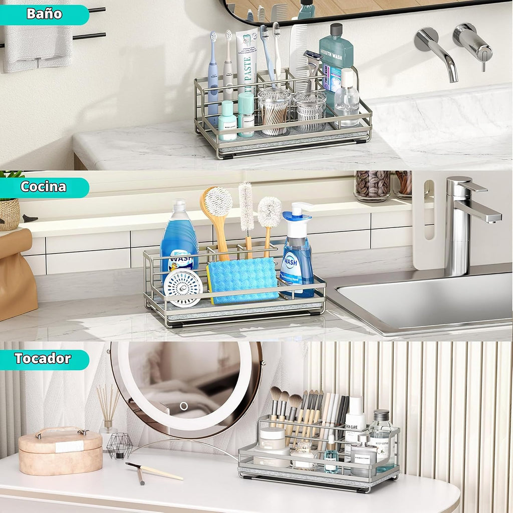 HapiRm Portacepillos de dientes para baño - Organizador de encimera...