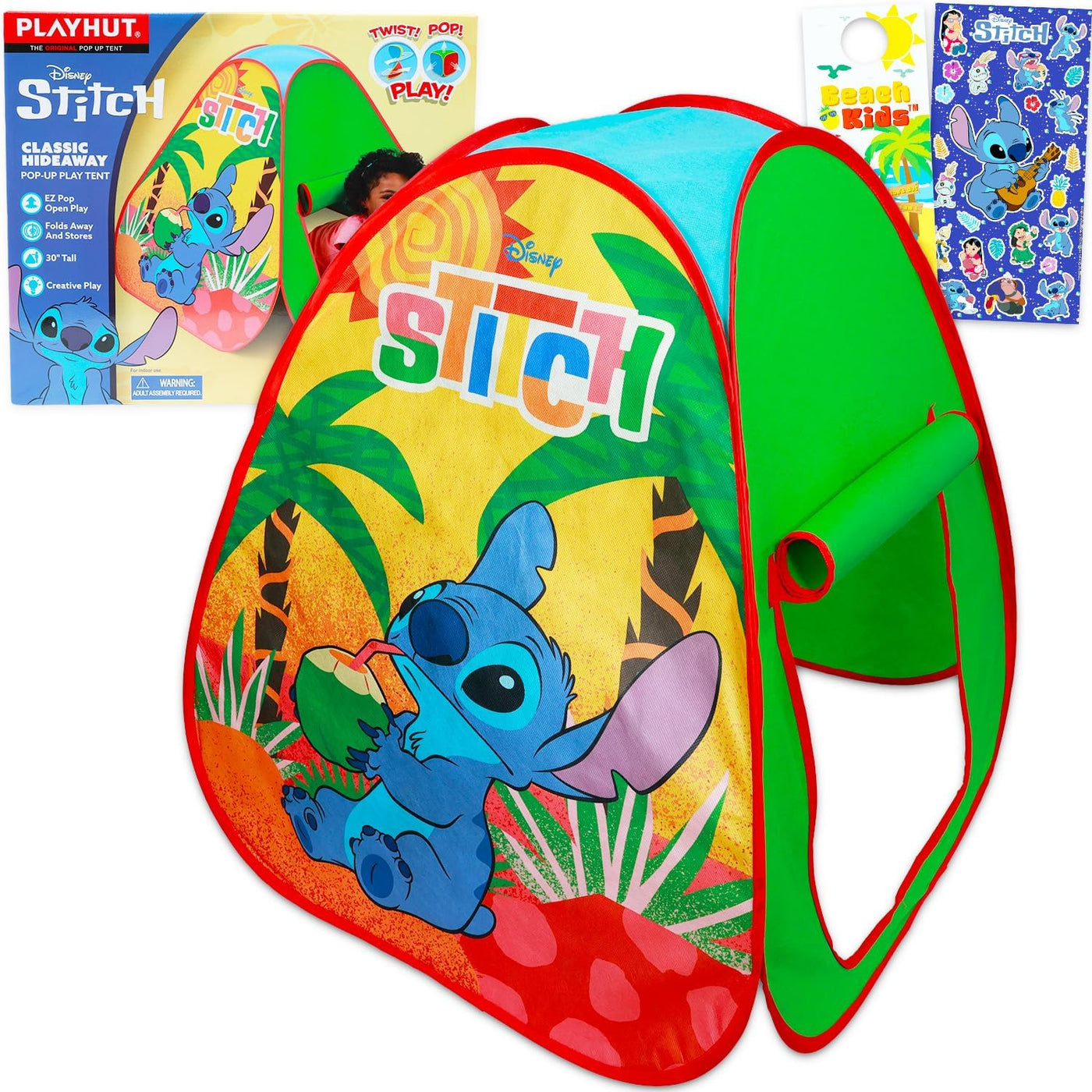 Stitch - Tienda de campaña desplegable para niños, paquete con tien...