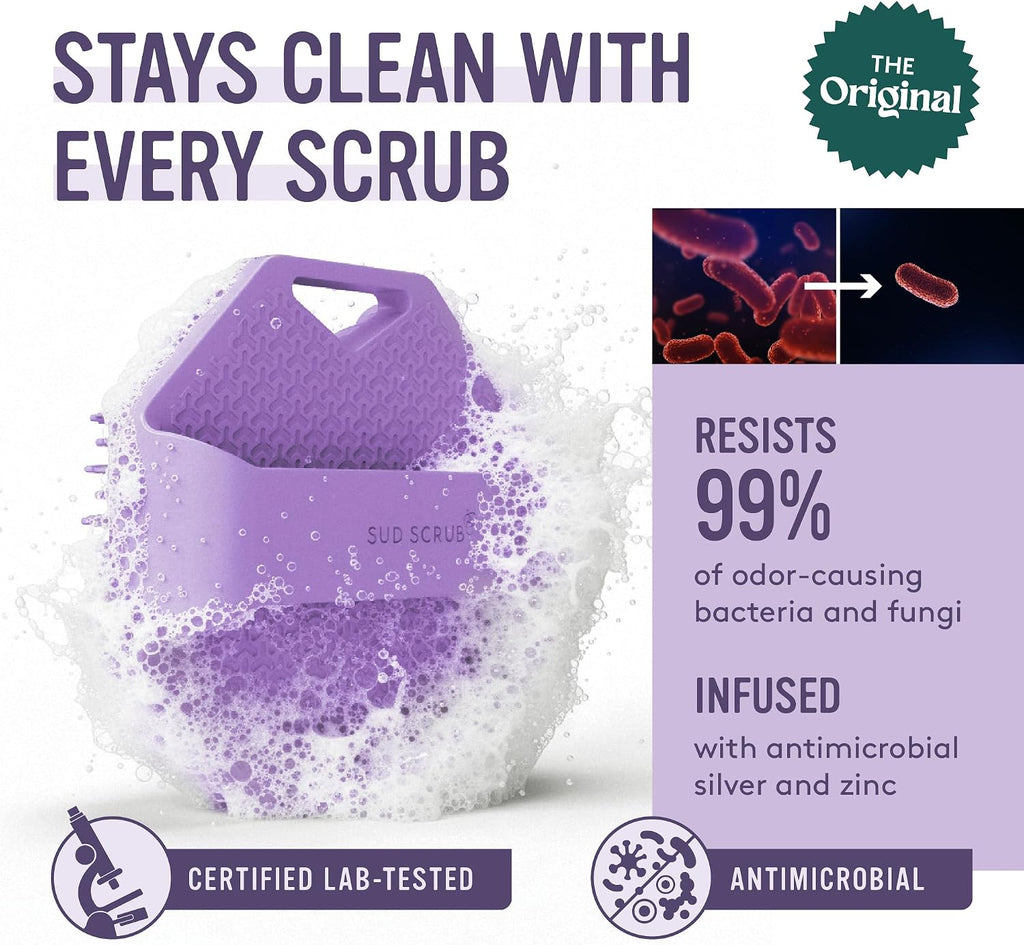 Sud Scrub® Depurador corporal de silicona antimicrobiano, cepillo e...