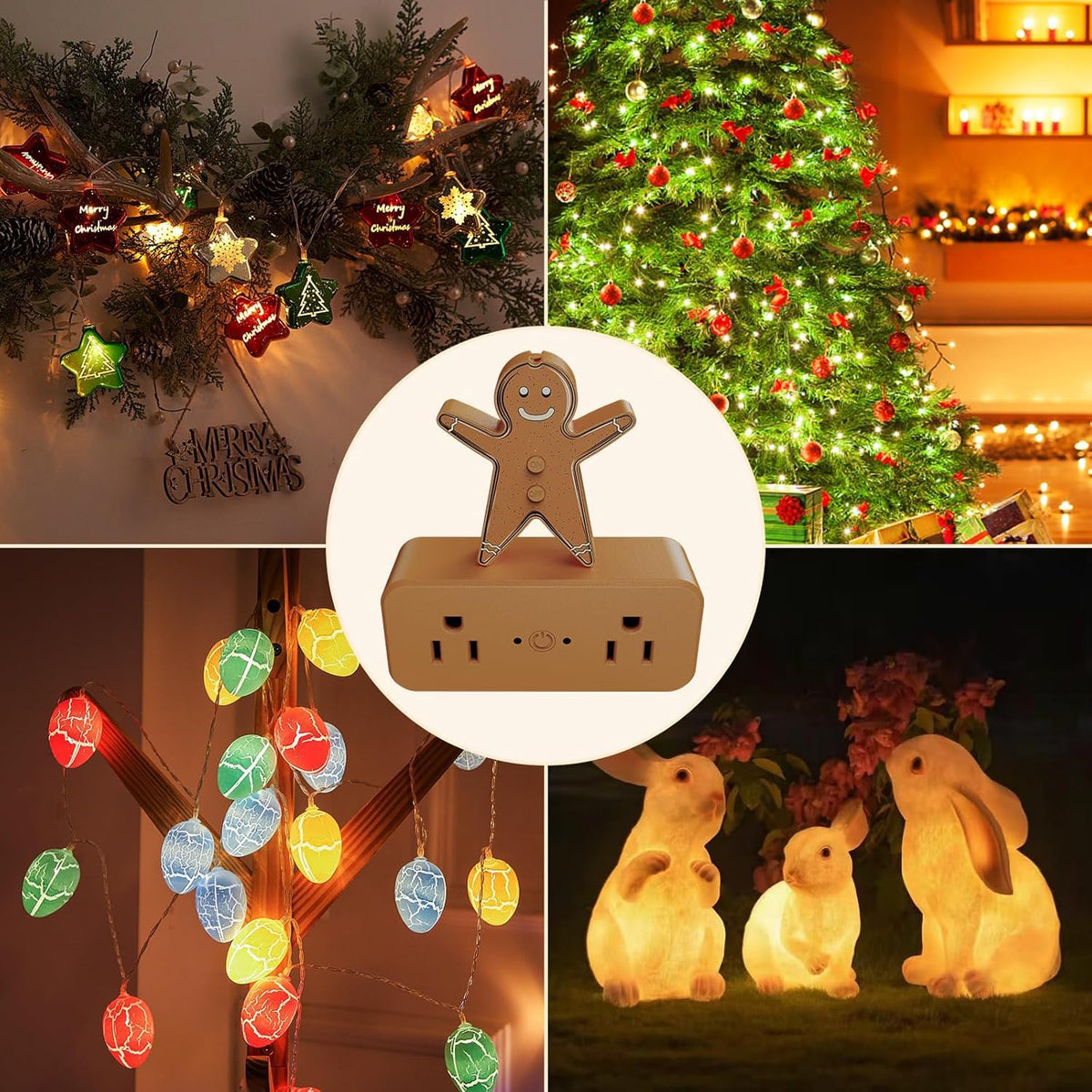 Toma de control remoto para luces de árbol de Navidad, interruptor...