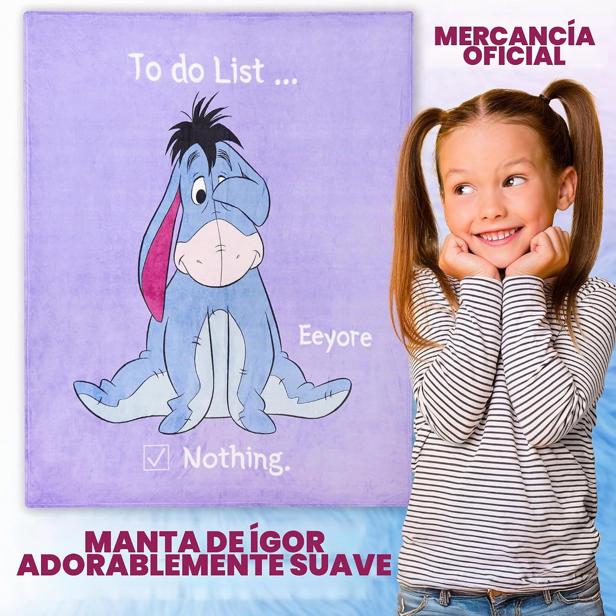 Disney Eeyore - Manta de forro polar suave para dormitorio, 59 x 51...