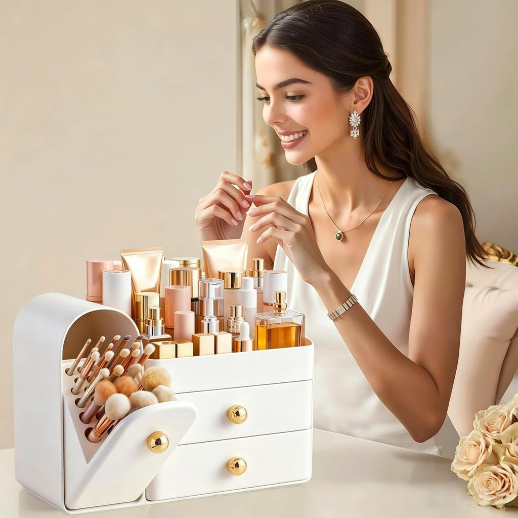 HBlife Organizador de maquillaje para encimera con cajones, organiz...