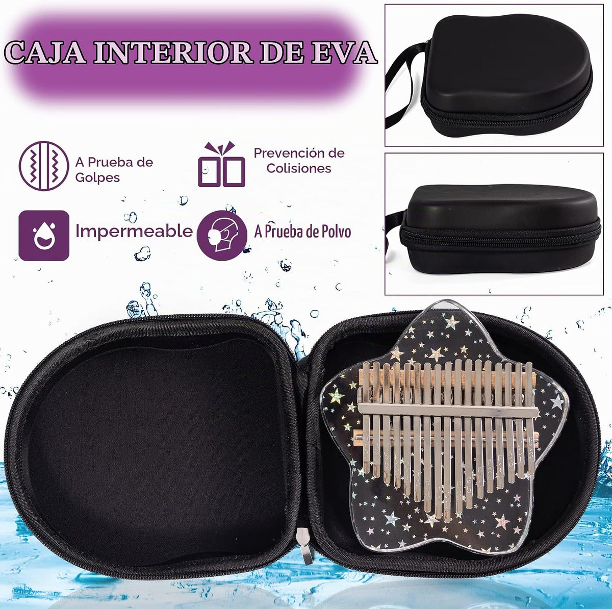 LUCKIPLUS Lindo piano de pulgar Kalimba de 17 teclas, piano de dedo...